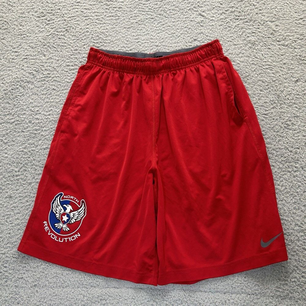Nike Shorts Mens Large Red Dri Fit Basketball Athletic‎ Elastic Drawstring Waist
